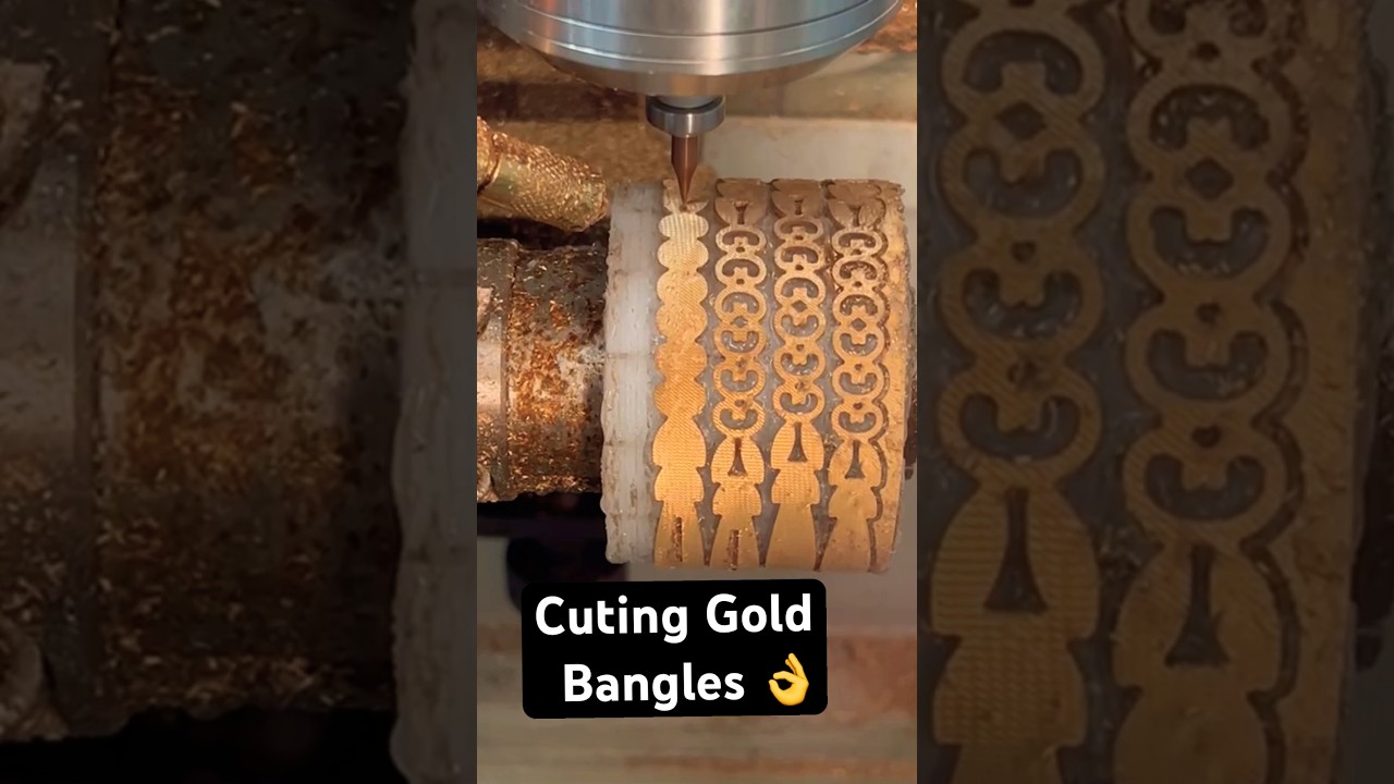 Gold bangles cutting / gold bangles machine / gold machine bangles design / sunil cnc bangles design