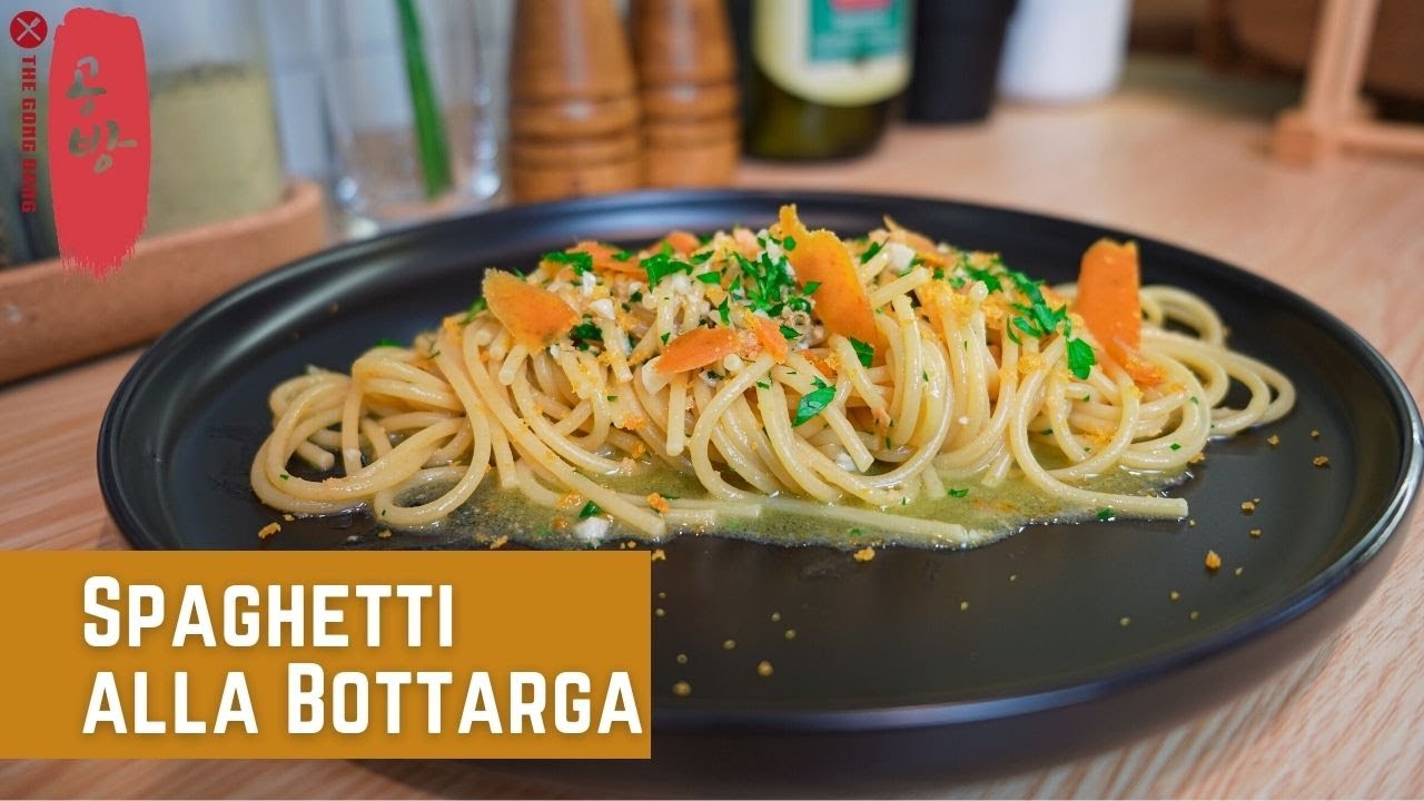 Spaghetti Alla Bottarga Pasta Using Bottarga (Cured Fish Roe Pasta