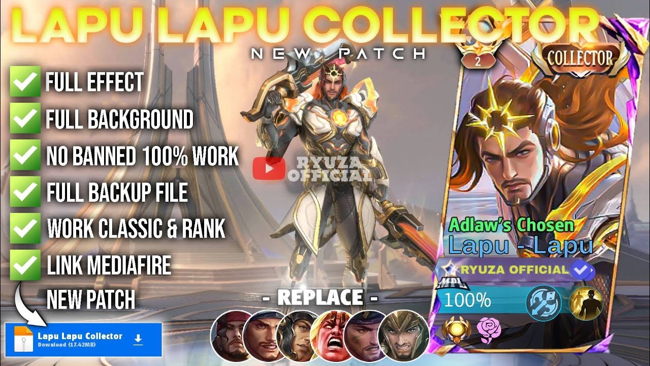 NEW Script Skin Lapu Lapu Collector - Adlaws Chosen No Password | Full Effect Voice Patch Terbaru