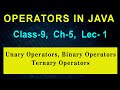 Operators in Java | Unary Operators | Binary Operators | Ternary Operators | CLASS-9 | CH-5 | LEC-1