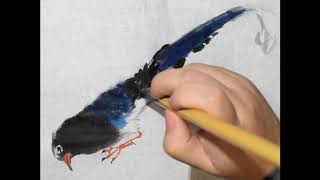 Blue bird 如何画红嘴蓝鹊