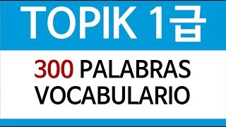 TOPIK 1급 | 300 PALABRAS VOCABULARIO (en español)