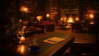 8 Hours of Deep Academic Focus | Victorian Library POV | Cozy Fireplace Sounds for Concentration