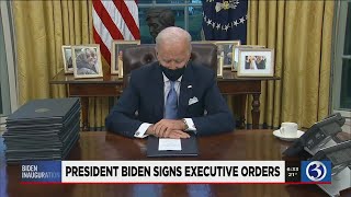 VIDEO: Busy first day for President Biden