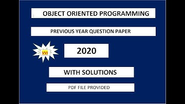 BCA-2020 Object Oriented Programming Using C++ | 3rd Semester question paper | with solutions