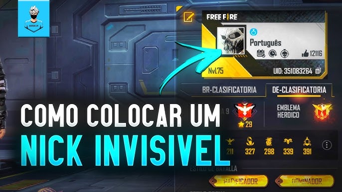 letra invisível para free fire