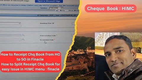CHEQUE BOOK RECEIPT AND ISSUE IN DOP finacle | HIMC command proper use for Chq Book #postbank