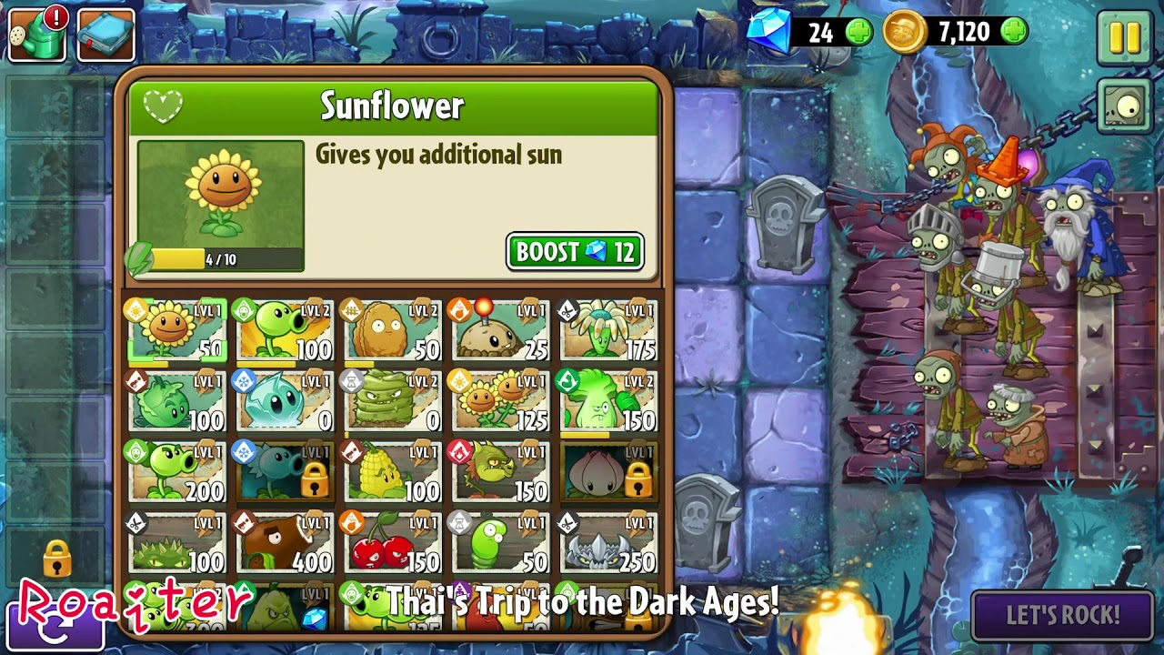 Plants vs Zombies 2 - Puff Shroom alive - Cách làm nv ải 12 