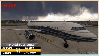 MSFS LIVE | World Tour Leg 1 out of 16 l Fenix A320 | San Deigo - Salt Lake