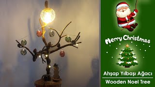 Halat Ve Balon Ile Lambader Yapımı Yılbaşı Ağacı Wooden Christmas Tree Diy Şap