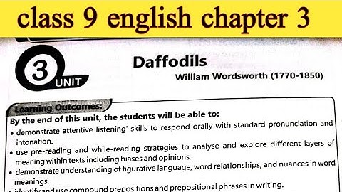 Class 9 English Chapter 3 Daffodils Exercise/9 English Chapter 3 Question Answer/9th Class English