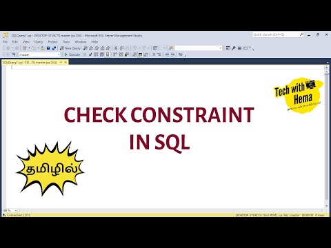 Check constraint in tamil | Learn Sql in tamil | DBMS in tamil | MSSQL