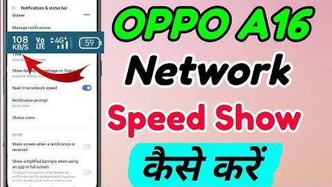 OPPO A16 mein Net Speed Kaise Show Kare | How to Show Net Speed in OPPO A16 | oppo a16 Network Speed