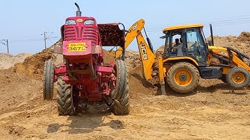 Mahindra 415 DI Tractor Stuck Pulling By JCB 3dx | Jcb 3dx Backhoe Loading Mud In Mahindra Tractors