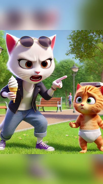 Kitten Ice Cream Chaos #funny #cartoon #catlover