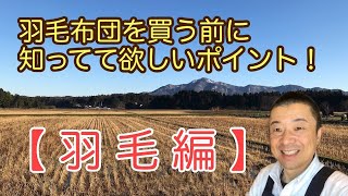 羽毛布団のチェックポイントを志なのやの五代目が説明します。『羽毛編』