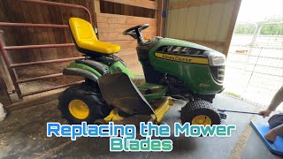 Installing Ecreban GY20852 Mower Blades on the John Deere D140 Lawn Mower