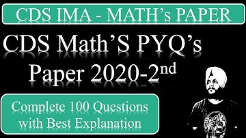 CDS 2 2020 Maths Solution | CDS Previous Year Maths Questions #cdsmaths  by Balwinder Singh