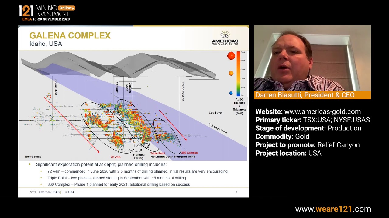 Americas Gold and Silver 9TSX:USA, NYSE:USAS) - 121 Mining Investment EMEA Online November 2020