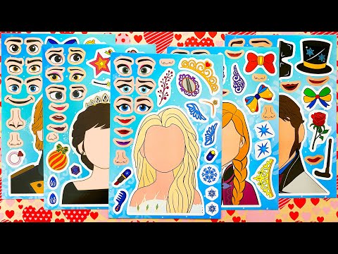 [ToyASMR] Decorate with Sticker Book Frozen Elsa Anna Disney Princess DIY ❄ #asmr #sticker #frozen