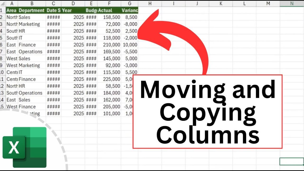 Перемещение и копирование столбцов в Excel