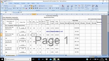 #B.B.S. of Raft Foundation into #Excel with full details for Civil Engineer...