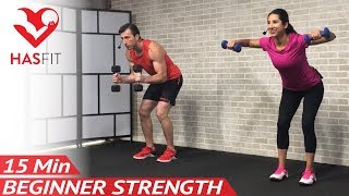 15 Min Beginner Weight Training for Beginners Workout: Strength Training Dumbbell Workouts Women Men screenshot 5