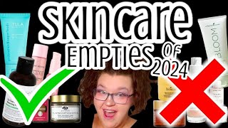 50+ Skin Care Empties in 2025! Would I Repurchase? 🤔 #skincare #projectpan #skincareproducts #empty