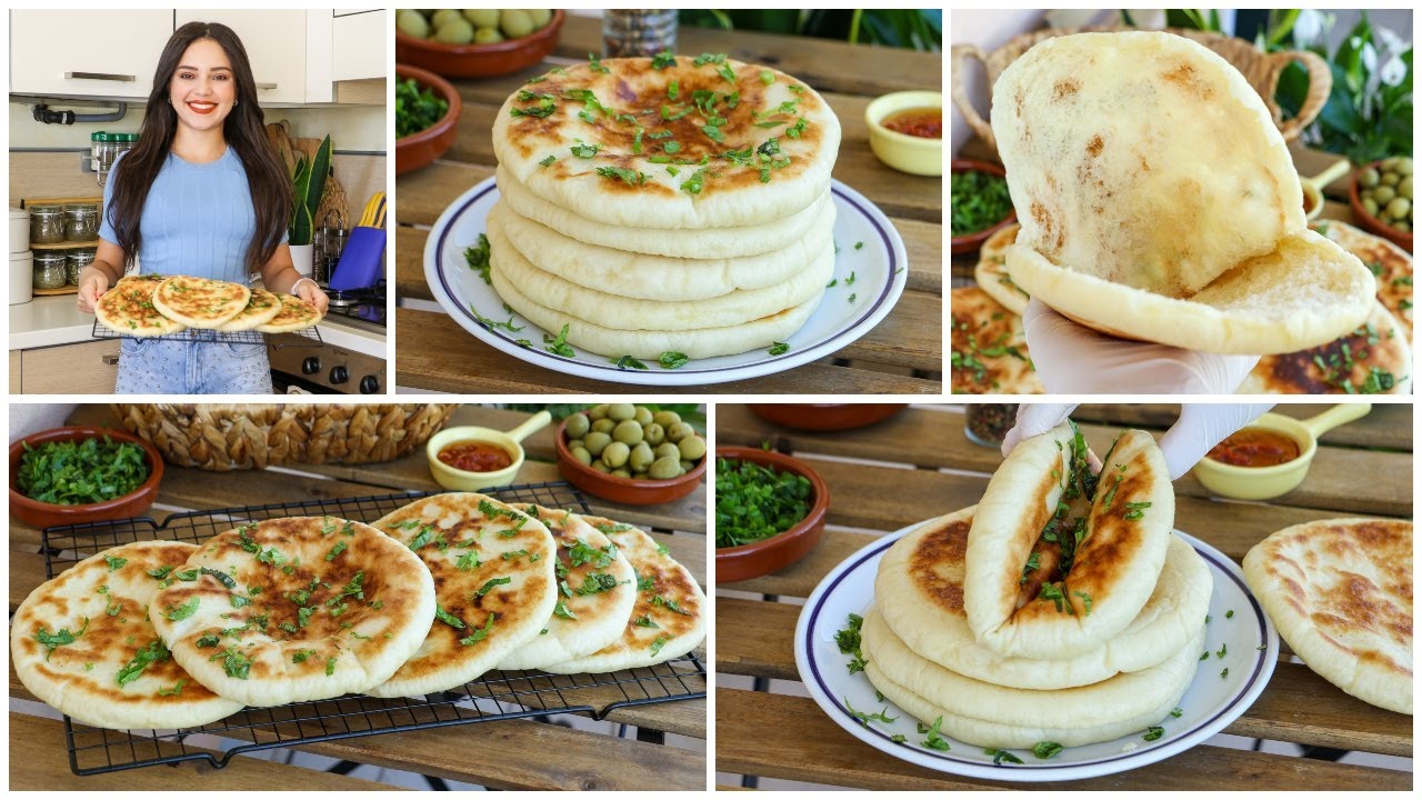 خبز البازلاما التركي فقط في المقلاة خفيف ريشة وفارغ من داخل أسهل منو مافماش لجميع السندويشات😋❤️