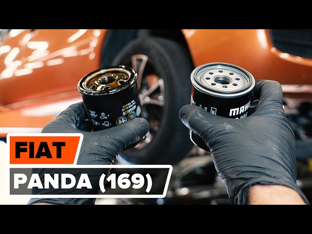 Gør livet mister temperamentet pant How to change oil filter and engine oil on FIAT PANDA (169) [TUTORIAL  AUTODOC] - YouTube