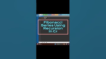 Fibonacci Series Using Recursion In C# || #shorts || #viralvideo || #clanguage || #ceasefire 😉