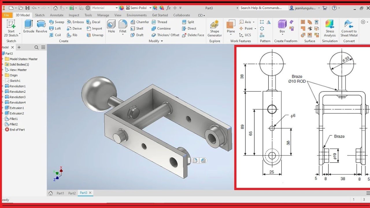 Autodesk Inventor series Mechanical Des… INDEXING GUIDE AUTOCAD Inventor TUTORIAL, Mechanical