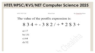 Most Imp Postfix Expression Example | HTET PGT Computer Science 2025 | UGC Net 2025 | KVS/HPSC/EMRS