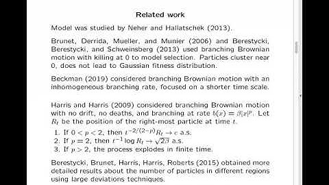 2020.05.21 Jason Schweinsberg - A Gaussian particle distribution for branching Brownian motion [...]