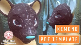 PDF PATTERN  NERO Big Cat Kemono 'K Fusion' Fursuit Head Base