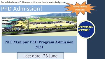 NIT Manipur PhD Program Admission 2021