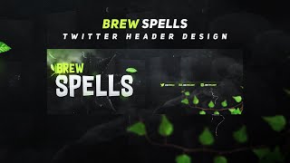 'Brew Spells' Manipulated & Minimal Twitter Header Design | Speedart 9