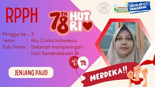 RPPH PAUD kurikulum merdeka semester 1 minggu ke - 3