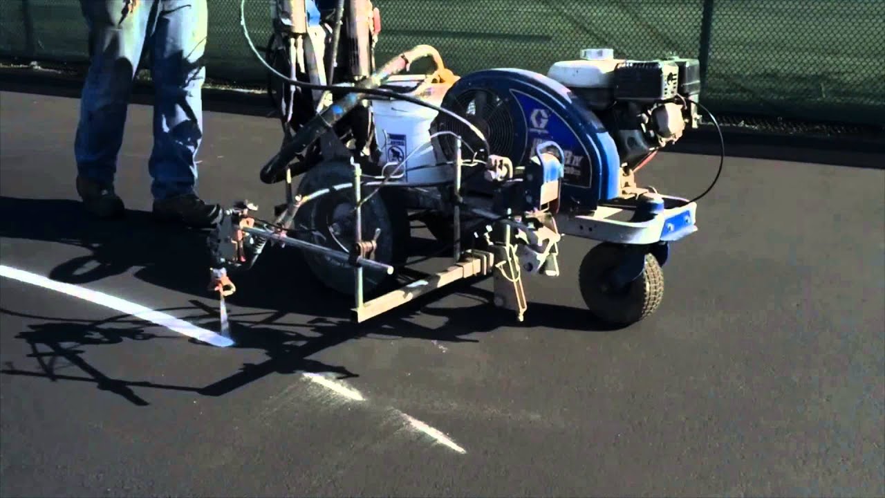 Basketball court line striping. Performed by Stars & Line Stripes located in Southern California