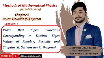 Prove that Eigen Functions corresponding to distinct Eigen values of SL problem are orthogonal