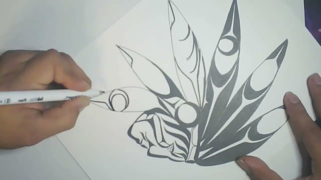 Chief baby blue outline original art  Time lapse