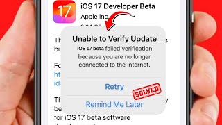 unable to verify update ! iOS 17 | No Longer Connected to the internet | iPhone iPad