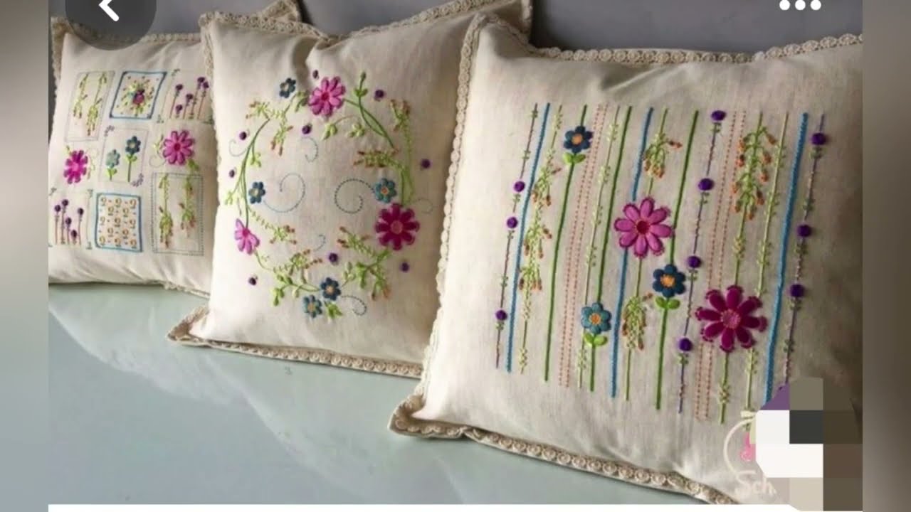 30 most beautiful and elegant coshions cover embroidery designs// hath