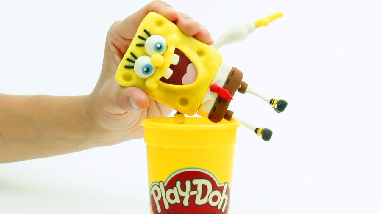 funny pranks videos Spongebob dress up cartoon 💕Superhero Play Doh Stop motion videos