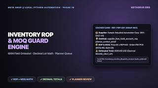 Inventory Reorder Point (ROP) & MOQ Guard Engine | Local Python Planner Queue (Phase 18)