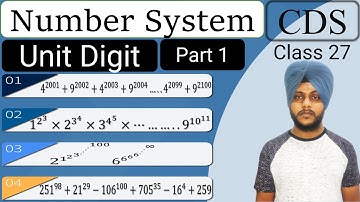 CDS 2023 Number System  - Unit Digit || Part 1 || Class 27 || by Balwinder Singh