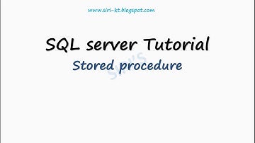 sql server tutorials stored procedure