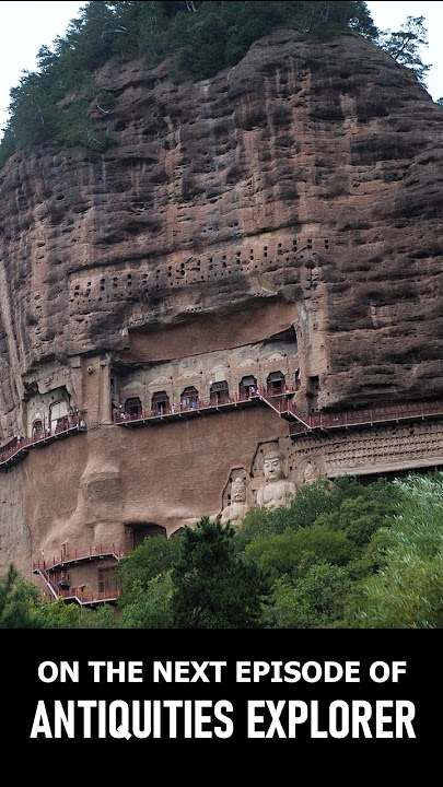Suspended high above the ground to see ancient carvings #ancientcivilizations