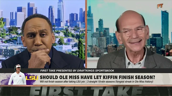 ESPN First Take || Stephen A., Paul Finebaum get heated debating Lane Kiffin's departure