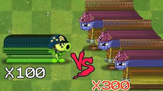 PVZ 2 Challenge - 100 Plants Max Level Vs 300 Zombies LVL 5